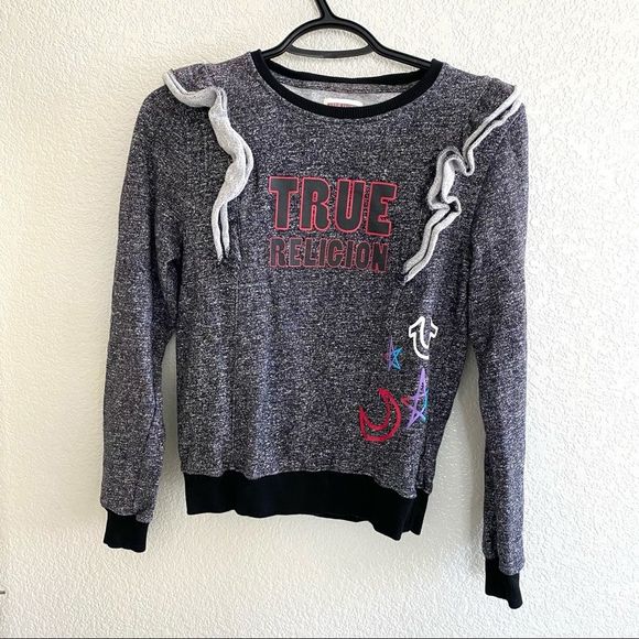 True Religion Gray Size L (Girls) Sweatshirt Sparkling - Picture 1 of 6